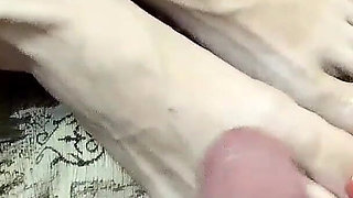 My Stepbrother Cum on My Feet! Real Home Video