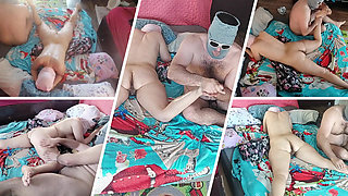 Foreplay in the bedroom with an amateur couple.