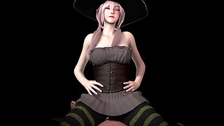 A Korean Witch's Lapdance (halloween Riding POV)