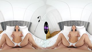 Brunette beauty Matty Mila rides cock in reverse cowgirl and doggy style