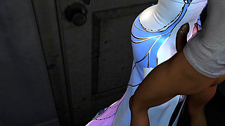 3D Cute Cosplay Babe Wearing Sexy Dress Cheating with Old Dick