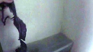 Cute amateur asian web cam girl playing with her toy