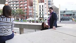 Young Teen Rebecca Volpetti Sucks Cock in Public for Andrea Dipre - Outdoor Blowjob & Creampie