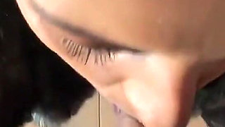 Elegant Fur-coated Slut Fucked on a Wooden Table and Covered in Cum Twice