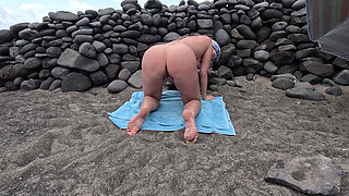 Outdoor Doggy Style Masturbation on the Beach