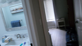 Semi-POV of me Stroking My Uncut Cock to Orgasm Where I Snort Like a Pig