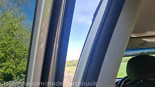 A horny hetero man got into my car and fucked my smooth hole without a condom, filling it with hot cum!
