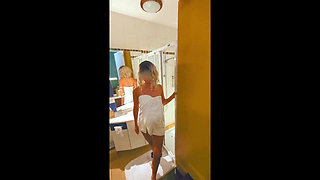 Fresh out of the shower, slow and passionate sex on the bed - French couple Emile & Amelie