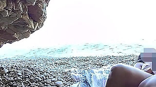 Flashing My Pussy in Front of a Guy in Public Nudist Beach and He Fucks Me and Gives Blowjob - It's Very Risky - Misscreamy