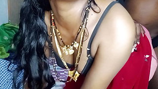 Bedroom sex stepmom fucks while she was wearing saree