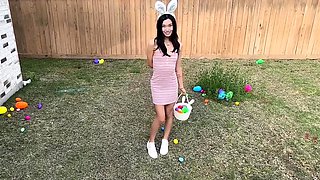 Dildoing asian teen rammed hard doggystyle