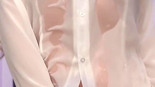Blonde mature with big boobs masturbates in bed