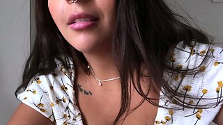 Cute curly brunette solo webcam masturbation