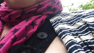 Public titty play with Rachel Wriggler as she walks though woodland caressing and squeezing her gorgeous puffy nippled tits