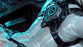 Latex Gamer Queen Virexa - Chrome POV - Ai Generated