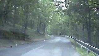 European teen picked up and fucked on the side of the road