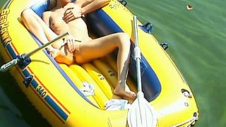 Debbie Masturbating in a Rubber Boat