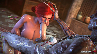The Witcher Triss Vs Elder 3D Animation