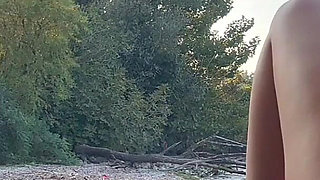 Nude Beach Tease: Helping a Voyeur Cum Hard