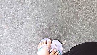 Czech amateur bangs outdoor pov