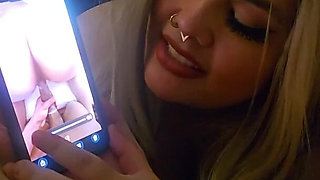 Watching Me Cuck Him During Sph & Light CBT! Flat Pink Pussy Chastity for Cuckie Lol