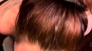 Big breasted MILF slave sucks POV cock dry and clean