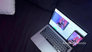 Amazing Blonde Bitch Fucked in Front of Viewers During a Webcam Show