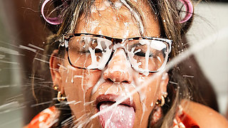 Extreme Bukkake Groupsex Orgy for Fat Granny