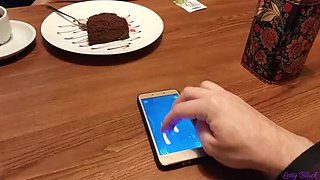 Hot Blonde Letty Black Gets Remote Vibrator Orgasm in Public Restaurant - Russian Amateur Fun