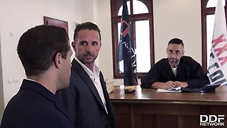 Judgment Day: Sexy Lawyer's Double Penetration Deal with Helena Valentine
