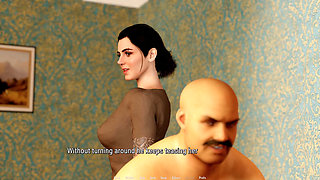 Busty Chick Rough Fucked by a Fat Old Landlord
