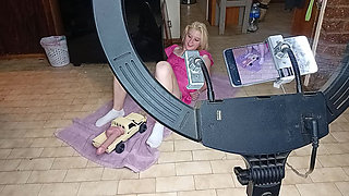 College Girl Gets Her Pussy Fucked with Rc Car