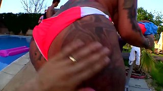 Outdoor Gang Bang DP with Donna Bell & Cathy Heaven - First Time Double Penetration Sex