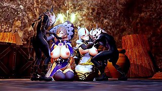 Genshin Impact - Beido Lisa Ningguang Gangbang Sex