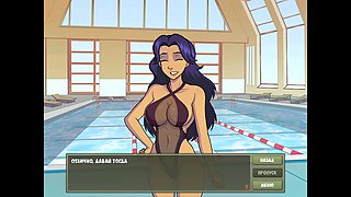 Animated bondage babe gets it hard in the ass at the pool