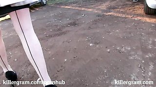 Ingenious slag at outdoor scene