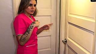 Cuckold hubby pounds other woman while milf wife jerks with