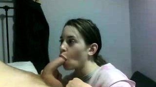 Cute brunette young hookup amateur teen blowjob