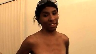 Cute small tittied ebony fingered