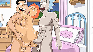 Lois' Threesome with Glenn Quagmire and Rick and Morty, Family Guy
