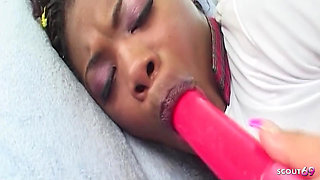 Ebony College Teen with a Hairy Pussy Caught Having Lesbian Sex with a Horny Latina