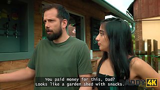 Daddy4k. risky outdoor screw with bf's daddy