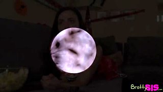 Step Sis Whitney Wright Teases Big Cock in Halloween Lingerie - Blowjob & Cowgirl Fun