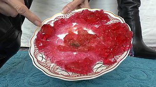 Smoking Mistress and Licking Dessert From Boot Soles, POV Clip, Lady Victoria Valente