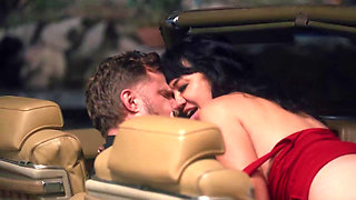 Attractive teen crave double cumshot from bestfriends in taxi