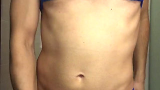 Femboy Alex Gold in sexual bikini