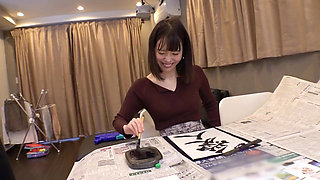 Part 1: Erotic Calligraphy Wife! Nipple & Clit Stop-and-flick Female Body Brush!