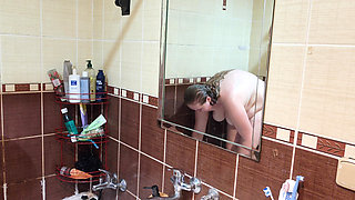 Horny Husband Watches His Chubby Wife Shower, Then They Enjoy Some Hot Time Together