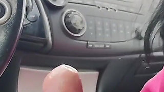 Blowjob in a Car Nerdy Girl Cum in Mouth Rainy Day