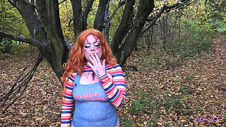 Catalia Smoking Dressed up in Cosplay